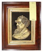 Ormolu bas-relief portrait of Charles Dickens