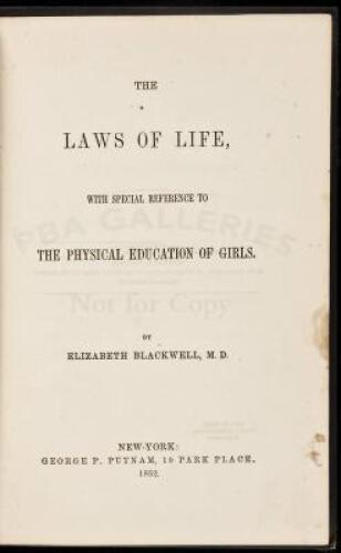 The Laws of Life, With Special Reference to the Physical Education of Girls