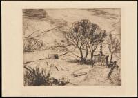 El Campo Santo - original etching, signed by Fremont Ellis