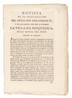 Noticia de la Proclamacion del Senor Rey Don Carlos IV, y de las Fiestas con que la Celebro la Villa de Moquegua, en el Reyno del Peru Obispado de Arequipa