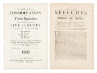 Two pamphlets chronicling the final speeches of Thomas Whitbread and his fellow accused conspirators