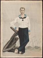 Painting of a Navy man on linen