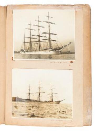 Original order book for R.J. Waters & Co. with approx. 387 gelatin silver photographs of sailing ships from the mid-19th century to the early decades of the 20th century