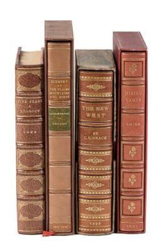 Four works of Western Americana in fine leather bindings
