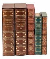 Five works of California history in fine leather bindings