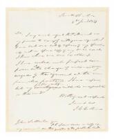 Autograph letter, signed, from Senator and former Vice President John C. Calhoun