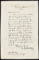 Autograph Letter Signed by James Whitcomb Riley, to Richard Watson Gilder