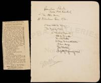 Autograph poem signed by James Whitcomb Riley