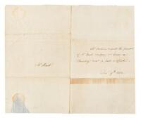 Manuscript invitation for dinner from Dolley Madison