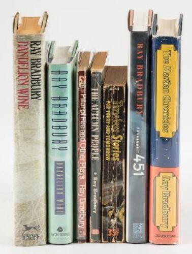 Seven signed volumes by Ray Bradbury, four classic reprints in hardcover with three pocketbooks