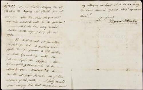 SOLD BY PRIVATE TREATY Autograph Letter Signed by Thomas Hart Benton, to Benjamin O’Fallon, regarding the Indian Bill and machinations of Senator David Barton against O’Fallon and his uncle William Clark