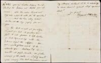 SOLD BY PRIVATE TREATY Autograph Letter Signed by Thomas Hart Benton, to Benjamin O&rsquo;Fallon, regarding the Indian Bill and machinations of Senator David Barton against O&rsquo;Fallon and his uncle William Clark