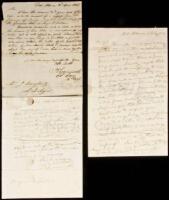 SOLD BY PRIVATE TREATY Two Autograph Letters Signed by Col. Henry Leavenworth, to Indian Agent Benjamin O’Fallon, pertaining to tensions between them, with veiled threat of a duel