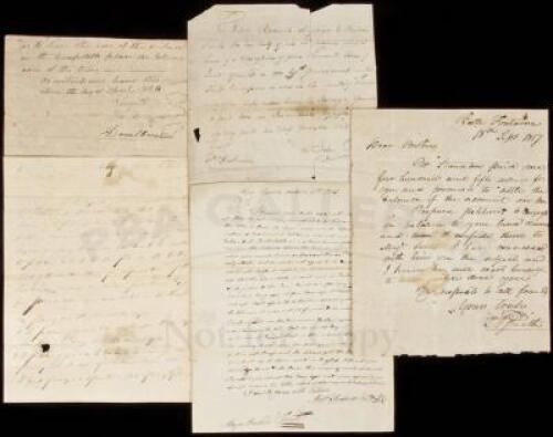 SOLD BY PRIVATE TREATY Archive of deeds, letters, accounts, etc., belonging to or relating to Reuben Smith of Missouri, including two land grants signed by James Monroe