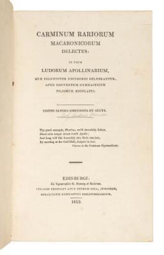Carminum Rariorum Macaronicorum Delectus