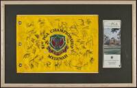 Signed flag from the 81st PGA Championship at Medinah, 1999, signed by Tiger Woods, Phil Mickelson and 36 others