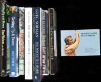 Seven golf volumes, autographed by golf greats and/or authors