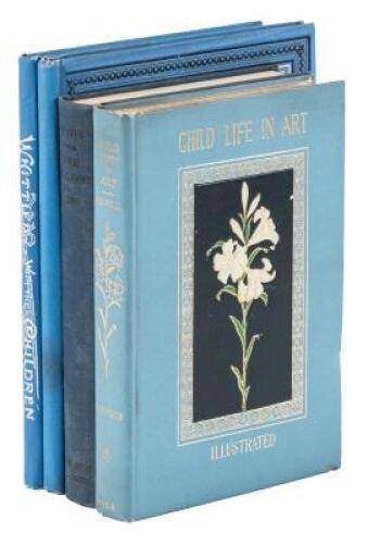 Four Books with Blue Decorative Bindings in Dust Jackets