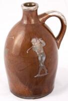 Ceramic jug and music box with silver onlays of sport