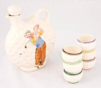 Golf ball shaped decanter and set of six matching cups