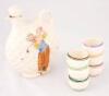 Golf ball shaped decanter and set of six matching cups