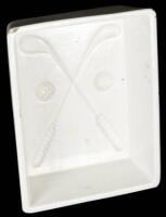 Large ceramic butter mold with golfing theme