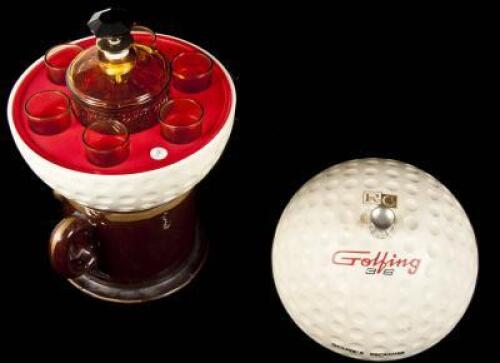 Golfer's Decanter with 6 shot glasses