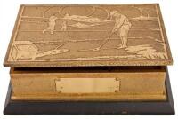 Humidor / Music Box with golfing scene on lid