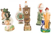 Twenty-three golfing themed liquor decanters