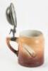 Lidded stein with hand-painted golfing scene - 2