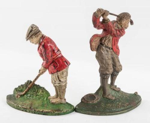 Two cast iron golfing doorstops