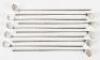 Ten silver-plate cocktail stirrers in the form of golf clubs