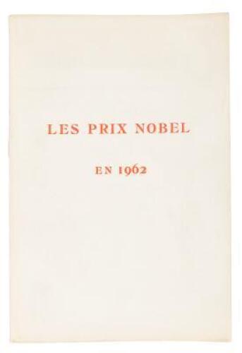 Les Prix Nobel en 1962