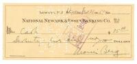 Bank check signed by Moe Berg