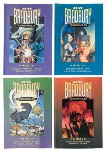 Four volumes of The Ray Bradbury Chronicles - signed by Bradbury and others