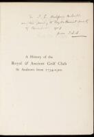 A History of the Royal & Ancient Golf Club St. Andrews 1754-1900