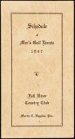 Schedule of Men's Golf Events, 1947. Fall River Country Club. Martin T. Higgins, Pro.