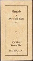 Schedule of Men's Golf Events, 1947. Fall River Country Club. Martin T. Higgins, Pro.