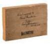 Block of wood from the White House reconstruction inscribed by President Truman