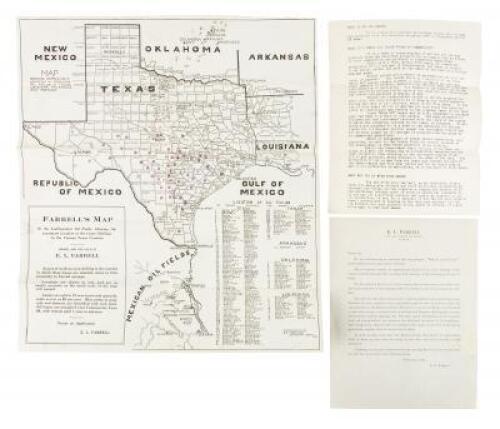 Farrell's Map of the Southwestern Oil Fields, Showing Approximate Location of the lease Holdings in the Various Texas Counties