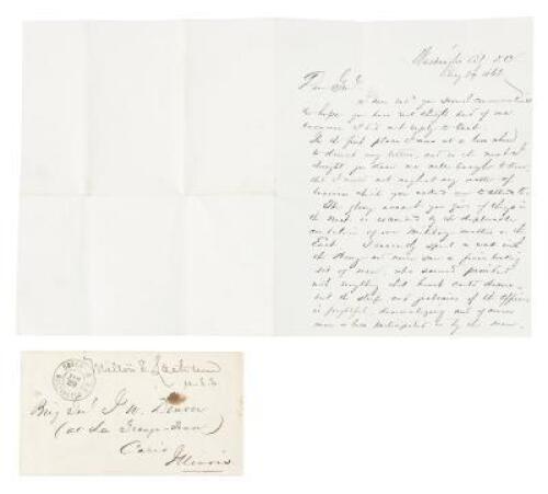 Civil war era letter from Milton Latham with mention of Benjamin Holladay