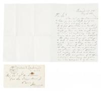 Civil war era letter from Milton Latham with mention of Benjamin Holladay