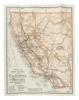 Mileage Map of the Best Roads of California and Nevada: Showing Principal Cities, Paved Roads, Road Distances