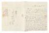 Fugitive slave as New York soldier in the War of 1812 - Autograph Letter Signed