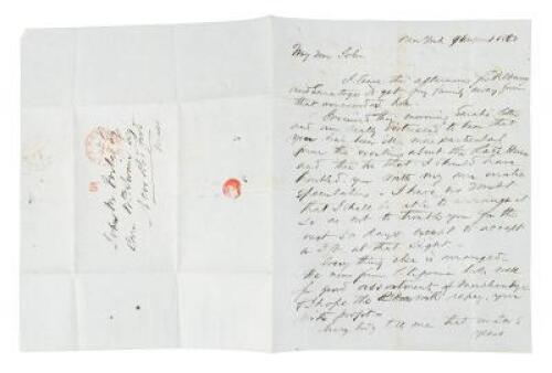 Chinese Opium magnate’s Clipper ship to California, Autograph letter Signed