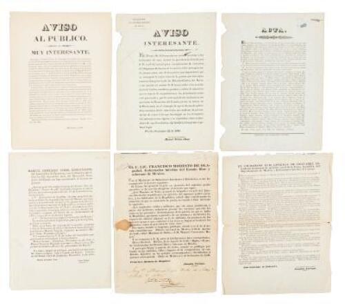 A group of six broadsides from 1846 dealing with various aspects of the army.