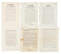 A group of six broadsides from 1846 dealing with various aspects of the army.