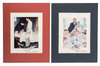 Four prints inscribed by Norman Rockwell