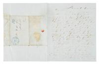 1852 Gold Rush letter with original pencil drawing of two miners