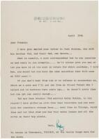 Rudy Vallee, First Jazz Age Pop Star, 1958 letter